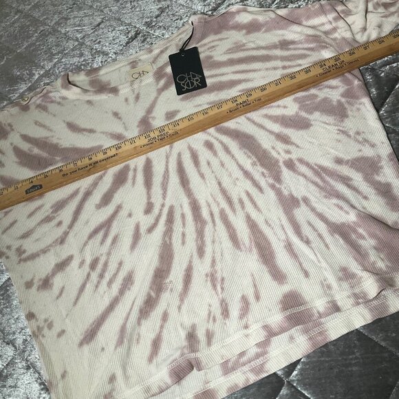 Chaser Heritage Waffle Long Sleeve Snap Drop Shoulder Tee Size S 60% Cotton 40% - Picture 4 of 11